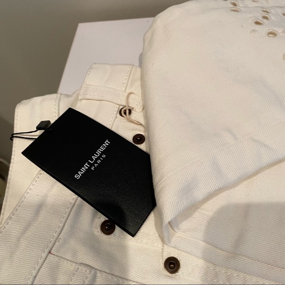 Saint Laurent White Denim Jeans Size 27 - Picture 3 of 7